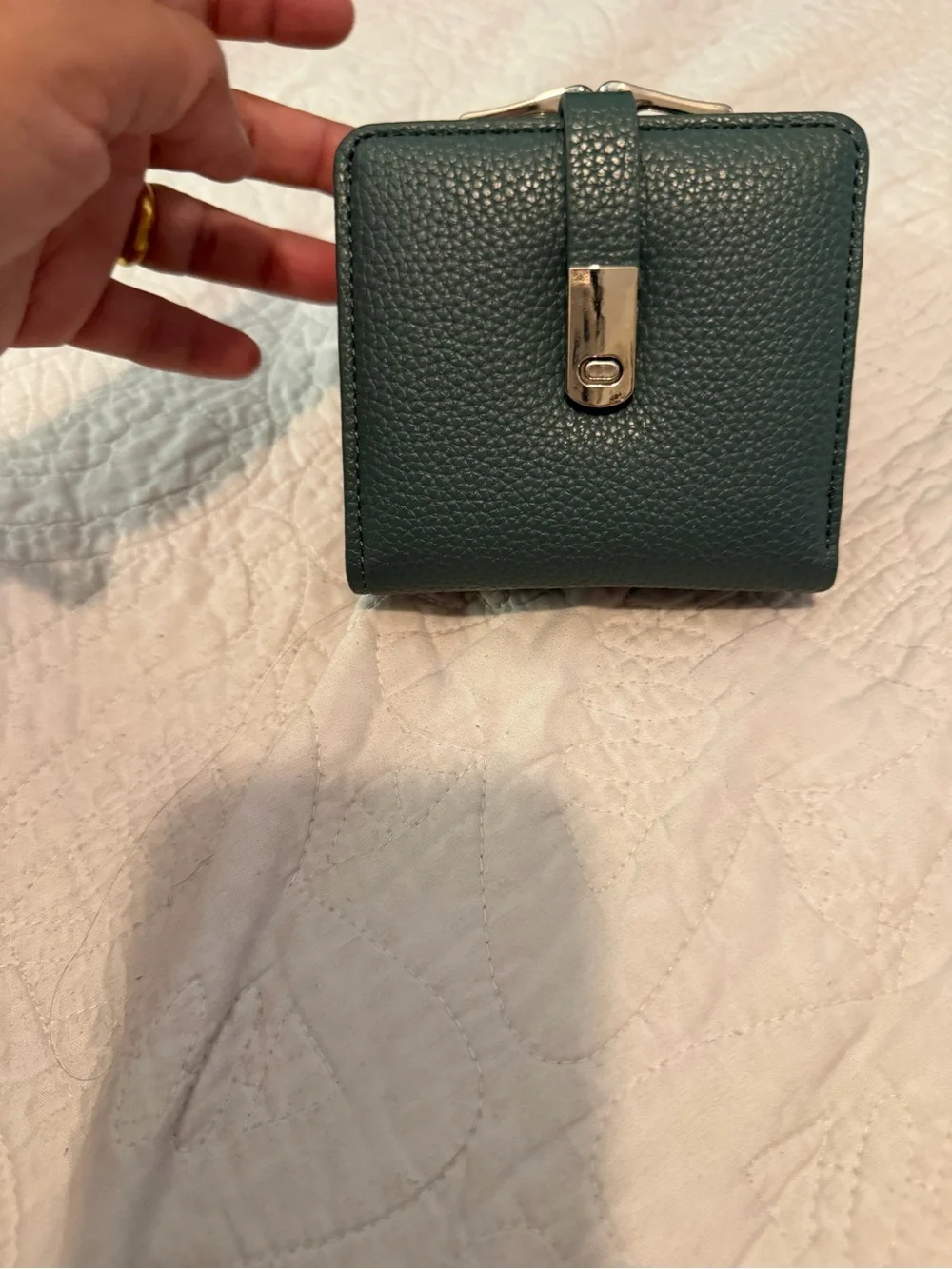 Classic Leather Kiss-Lock Coin Purse - Teal